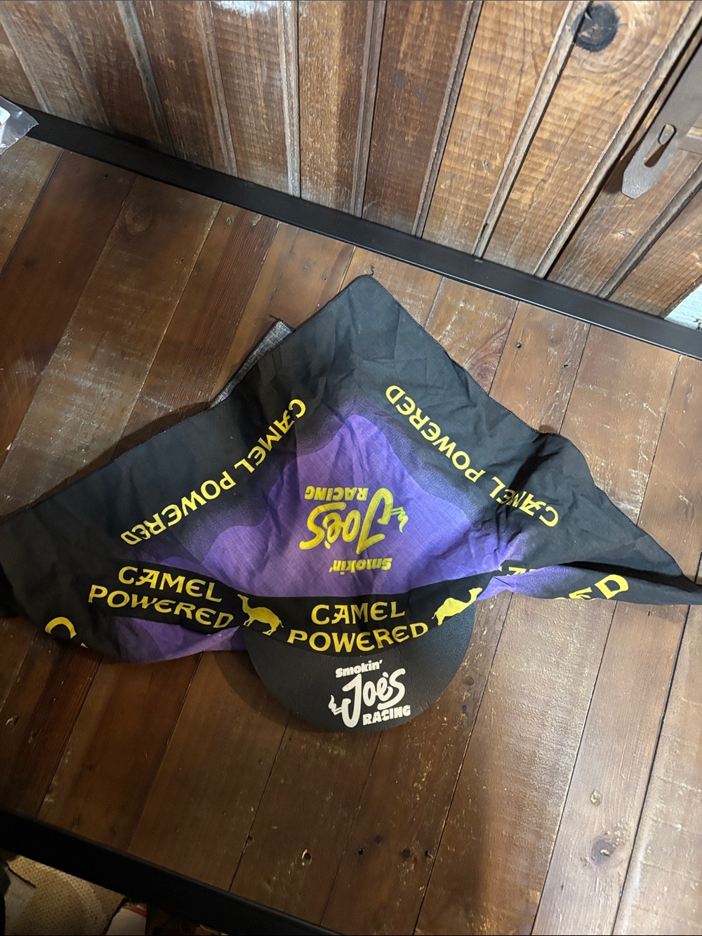 Vintage Smokin' Joe's Racing Camel Powered Black & Purple Bandanna Hat